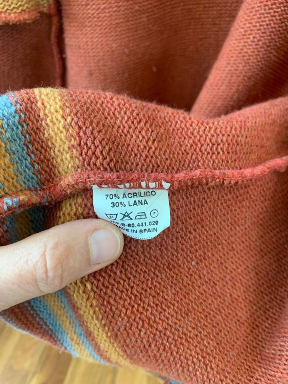 Women’s Two-Tone Zip Front Knit Cardigan - Rust & Mustard - Picture 7 of 7